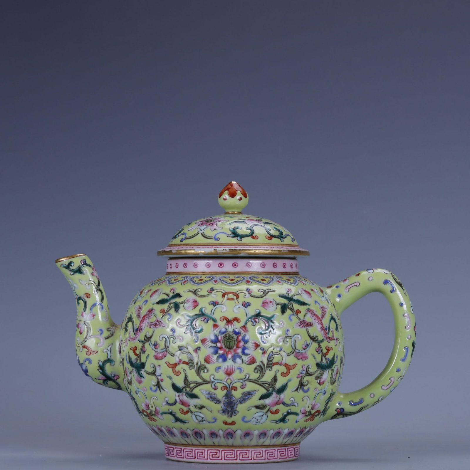 Yangcai Glaze Green-Ground Baoxiang Flower Pot (1 of 7)