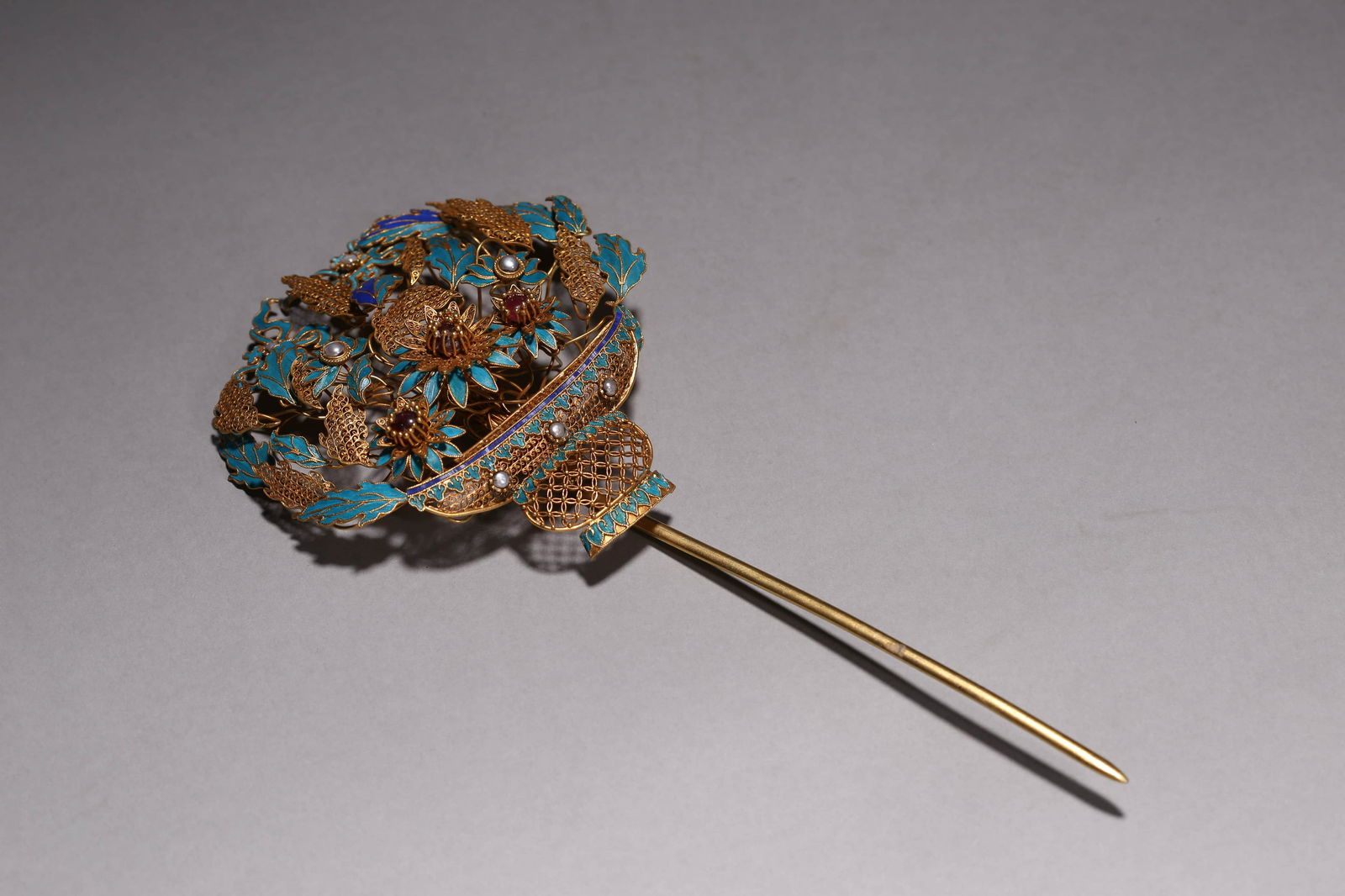 Silver Gilding Kingfisher Hairpin (1 of 5)