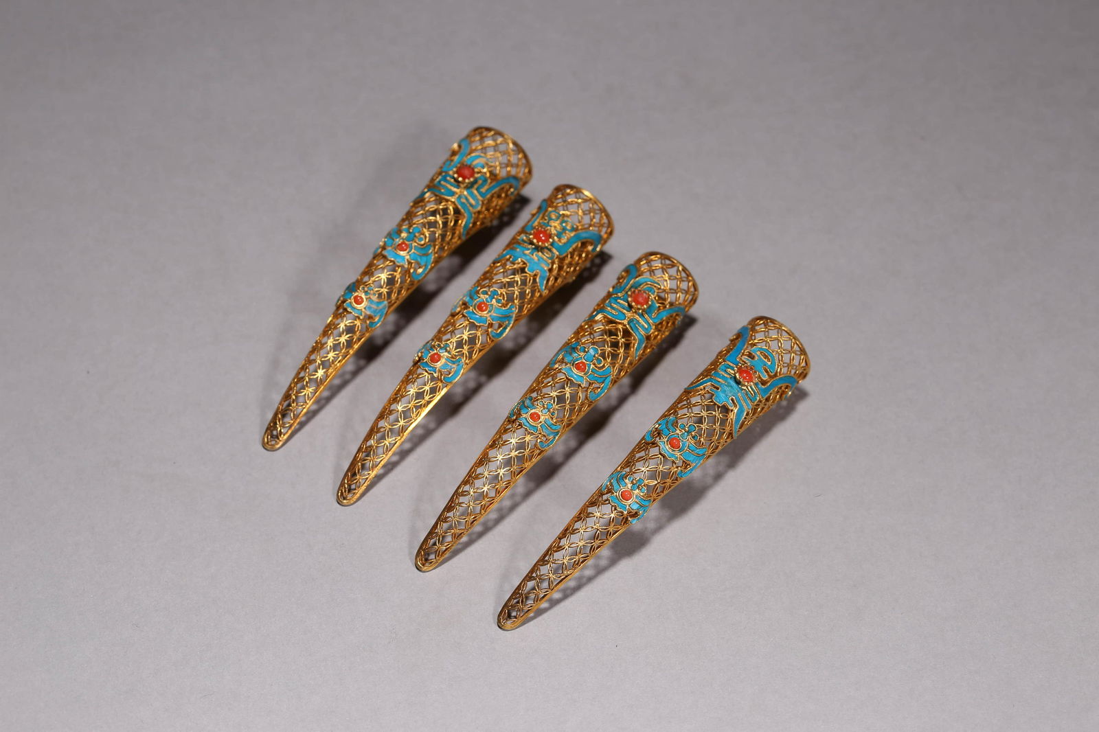 Set of Four Silver Enamel Nail Accessories (1 of 7)