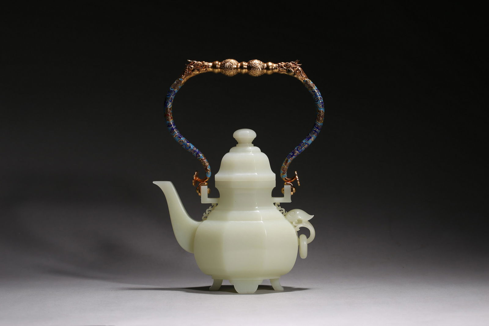 White Jade Octagonal Loop-Handle Pot (1 of 10)