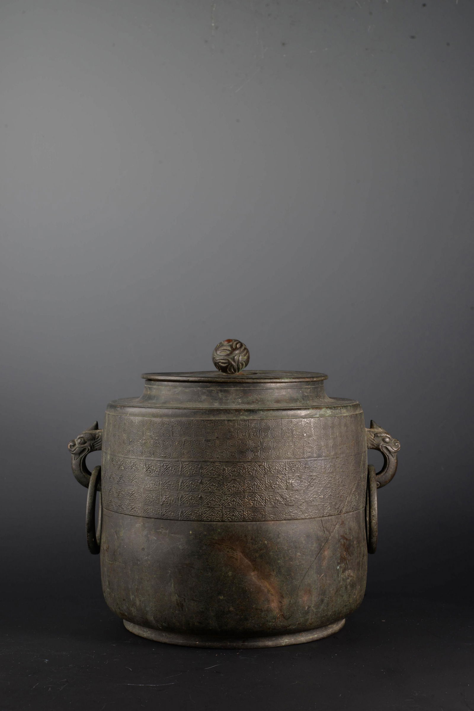 Engraved Bronze Key Fret Jar (1 of 8)