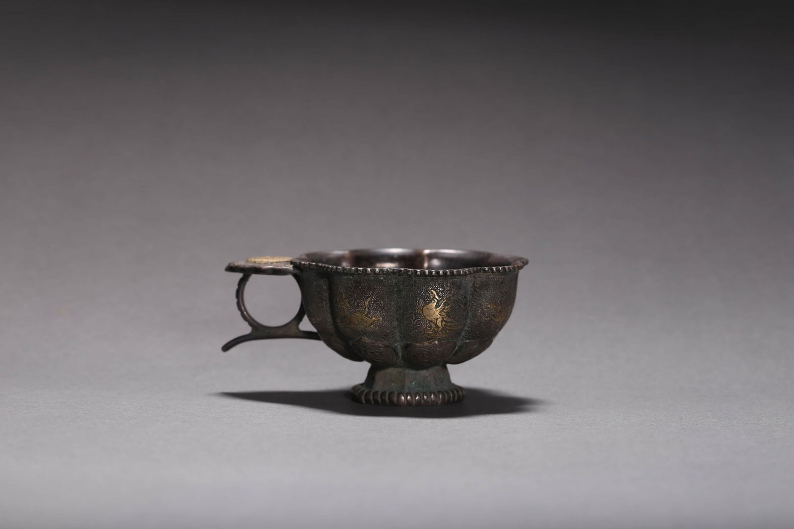 Engraved Silver Made Flower Lobed Cup (1 of 6)