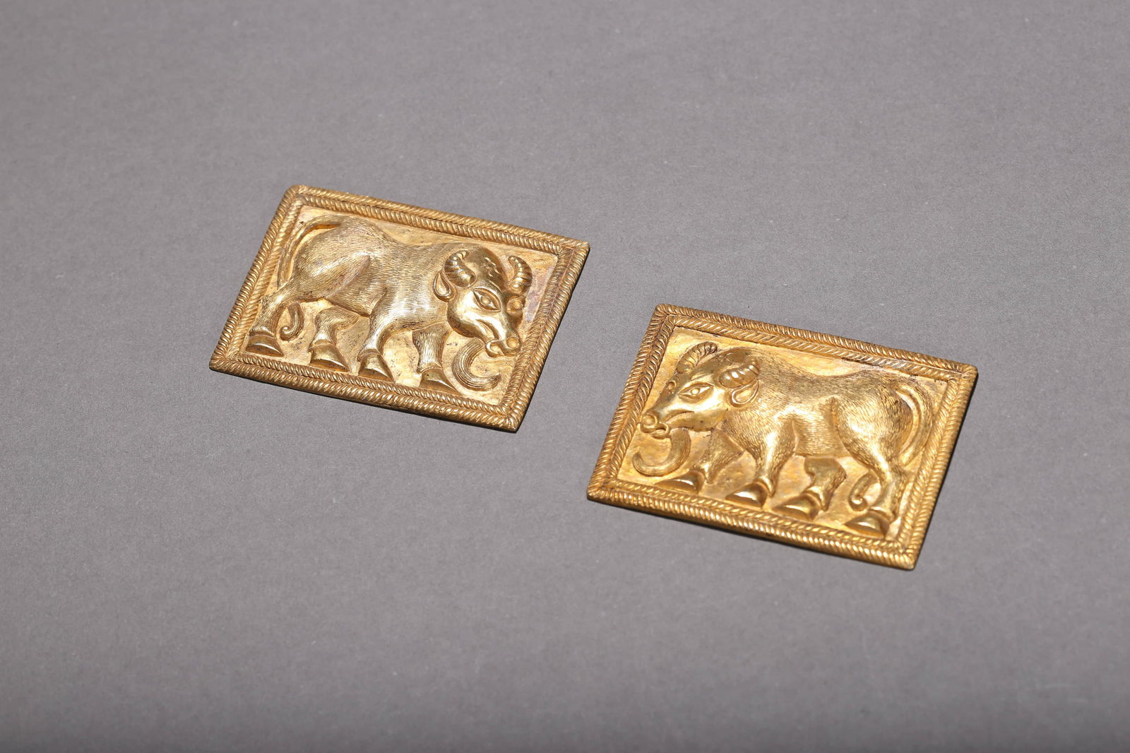 Pair of Engraved Silver Gilding Beast Appliques (1 of 5)