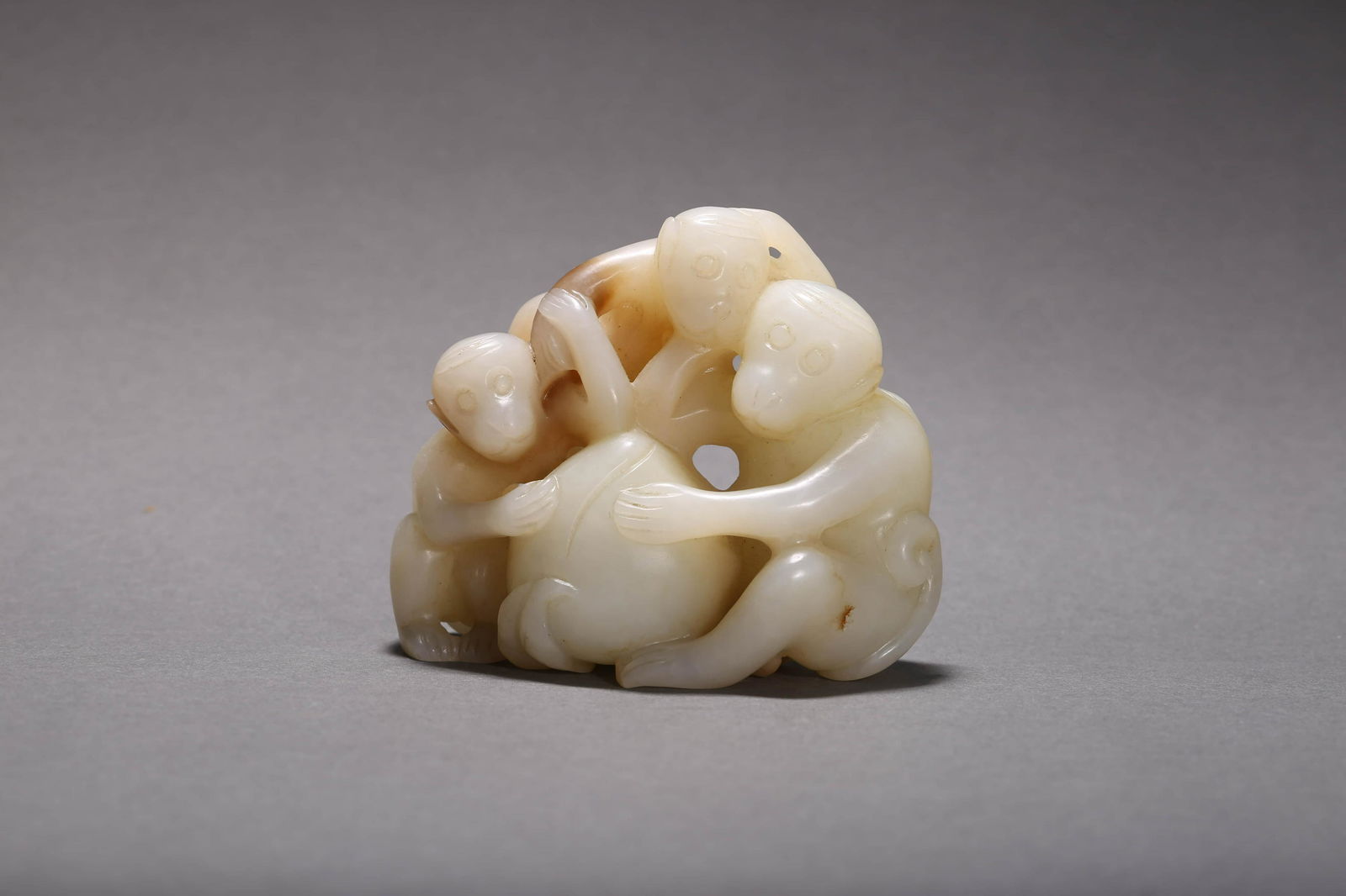 Carved White Jade Boy Longevity Ornament (1 of 7)