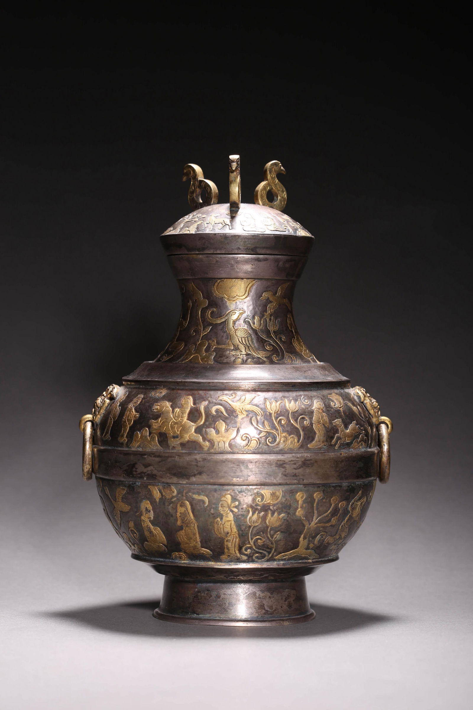 Silver and Gold Inlaid Figure Beaker Vessel (1 of 10)