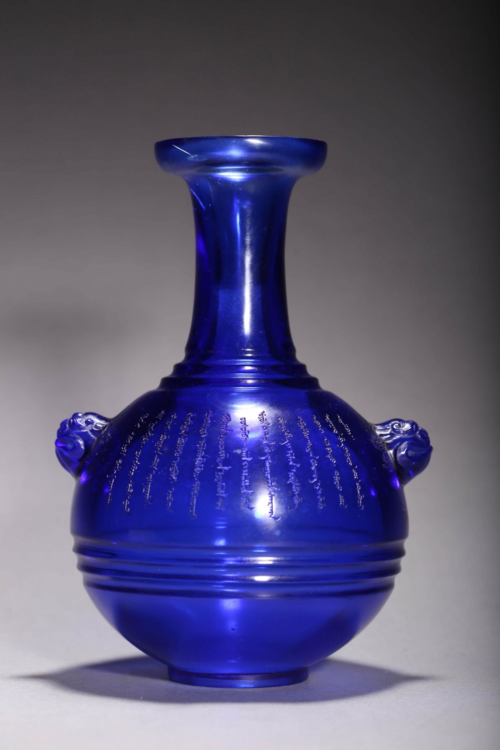 Blue Glassware Sanskrit Vase (1 of 8)
