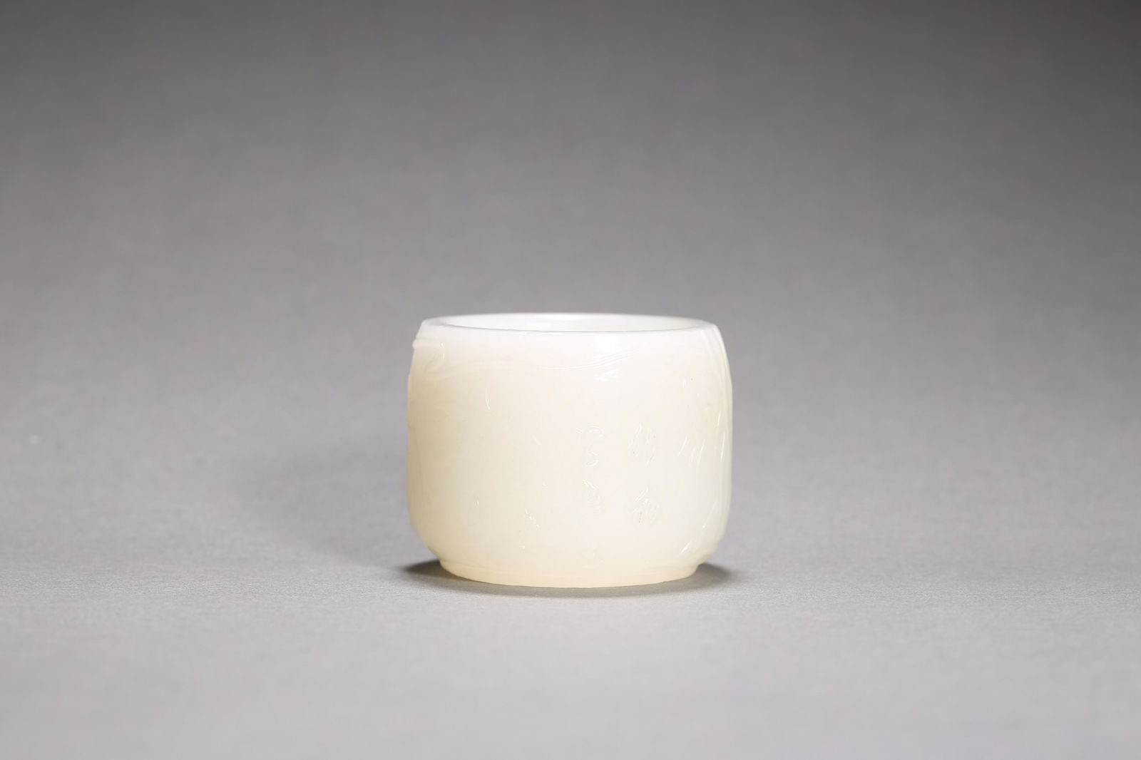 Inscribed White Jade Flower Water Coupe (1 of 6)