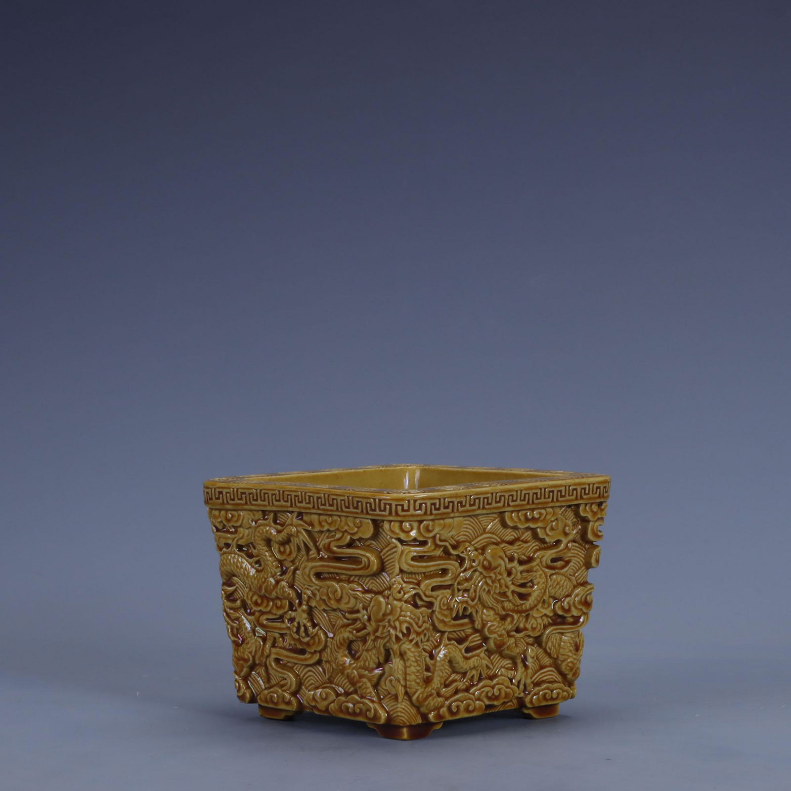 Yellow Glaze Dragon Square Washer (1 of 7)