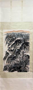 Chinese Landscape Paper Painting Scroll, Zhao Wangyun Mark: Chinese Landscape Paper Painting Scroll, Zhao Wangyun Mark Length:100cm, Width:62cm, Detailed condition reports are not included in this catalog. For additional information, including condition report