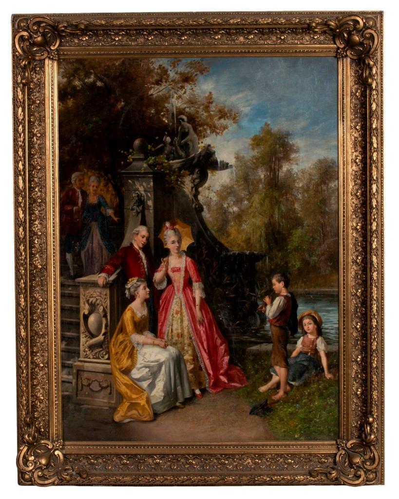 A 19th Century Oil on Canvas Garden Landscape (1 of 8)