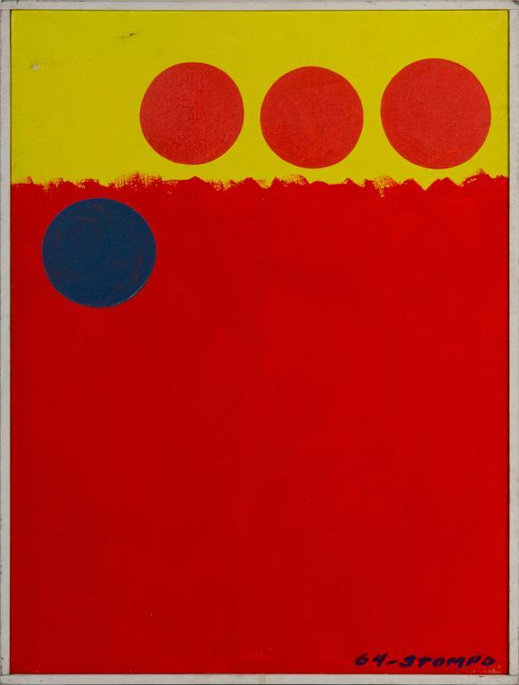 Walter Stomps Jr. (Kentucky, 1929-2020) Acrylic: four acrylic on canvas signed and dated l.r. 1964 18 x 24 inches (sight) 18.75 x 25 inches (frame) Overall good condition. Minor stain upper left that would clean off. Walter Stomps was a modern forma