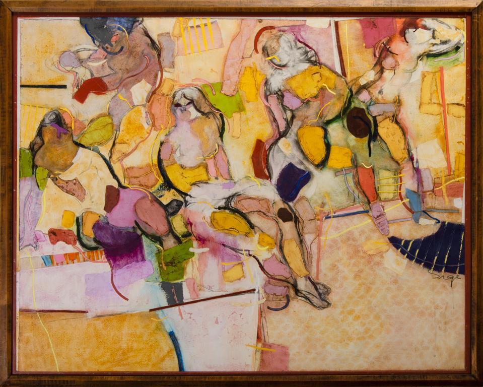 Walter Sorge (Canadian, 1931-2021) Mixed Media Abstract (1 of 3)