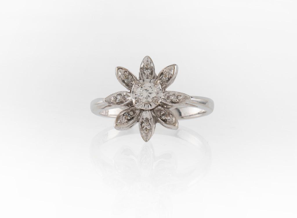 Ladies 14K Diamond Floral Motif Ring (1 of 2)