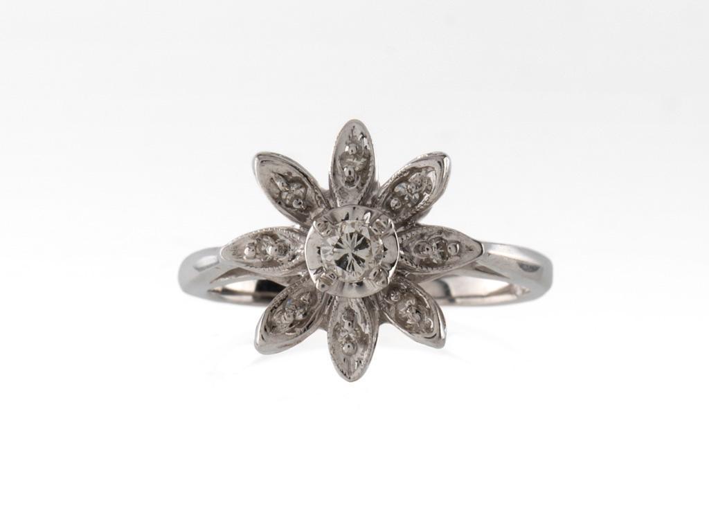 Ladies 14K Diamond Floral Motif Ring (1 of 2)