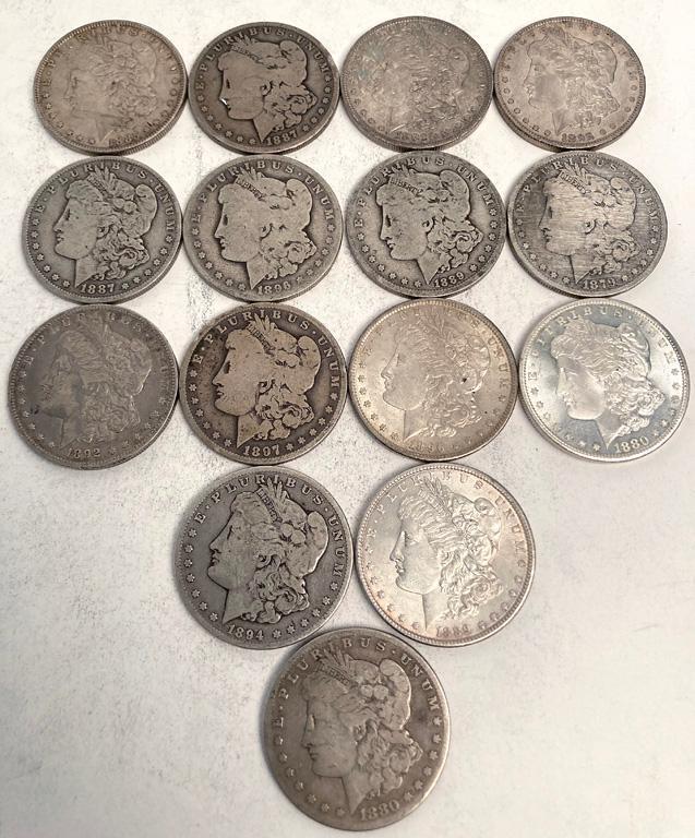 A Group of 15 Pre-1900 Morgan Liberty Silver Dollar (1 of 2)