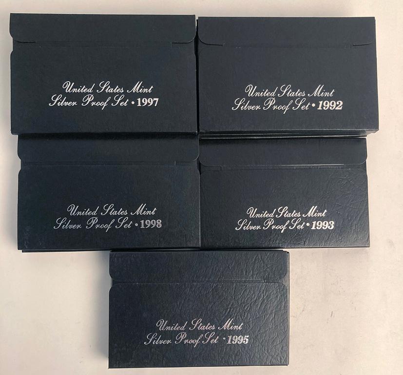 A Group of 11 US Mint Silver Proof Sets (1 of 3)