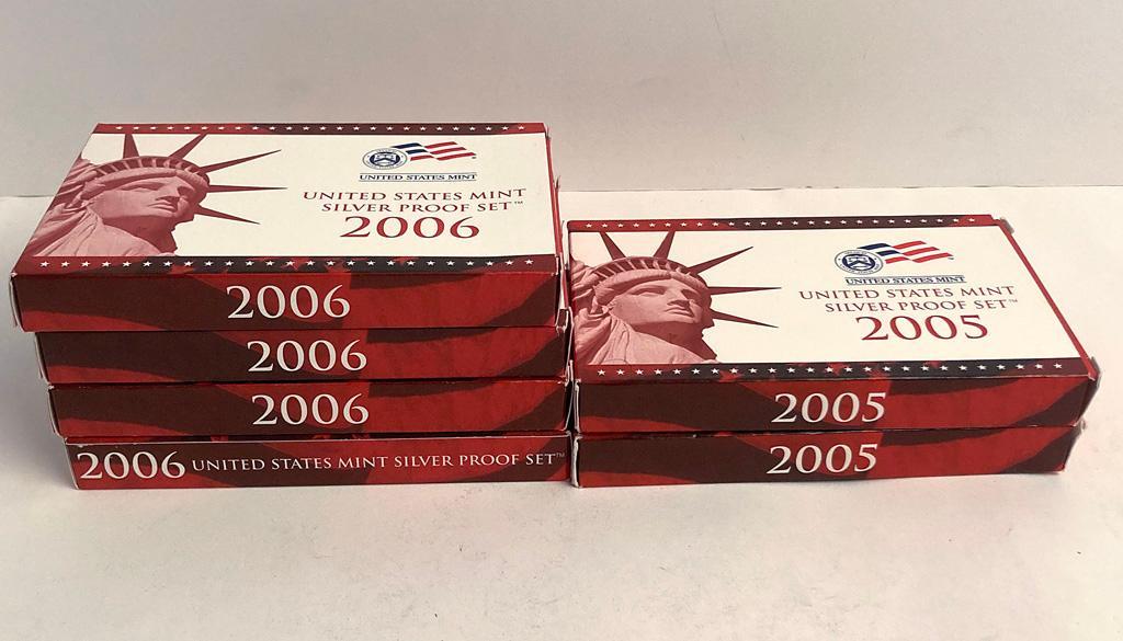A Group of US Mint Silver Proof Coin Sets (1 of 3)