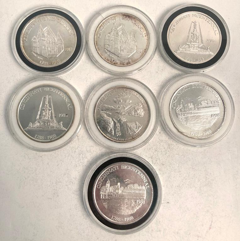 A Group of 7 Cincinnati Bicentennial Silver Coins (1 of 2)