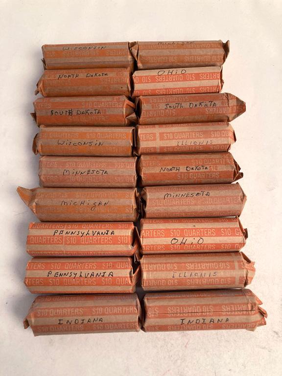 Large Group of 18 Regional U.S. State Quarter Coins (1 of 1)