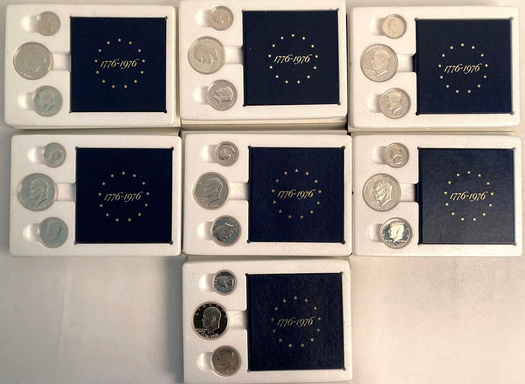 7 U.S. Bicentennial Silver Proof Set Coins (1 of 3)