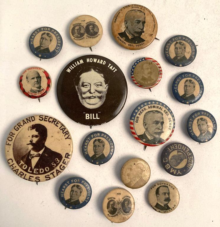 A Grouping of Various Political Campaign Buttons (1 of 2)