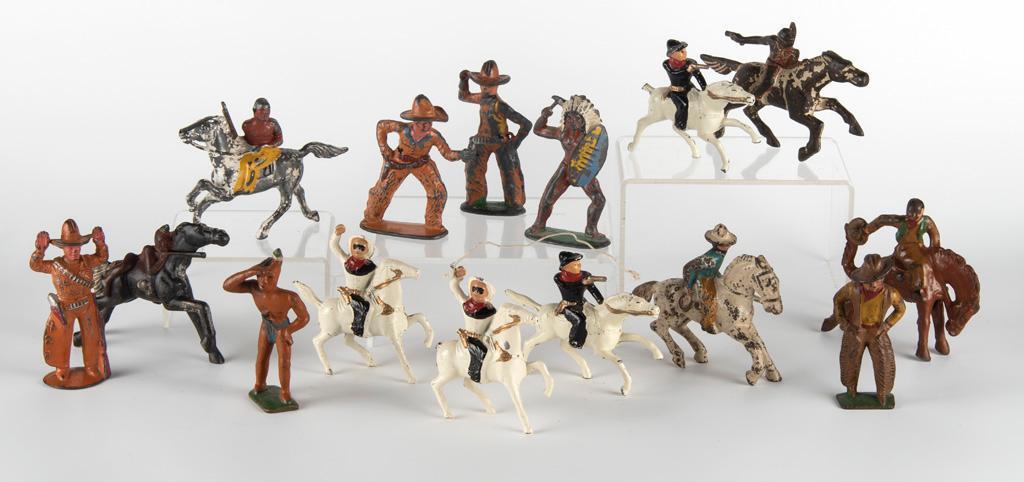 Group of Painted Lead Toy Cowboys and Indians (1 of 2)