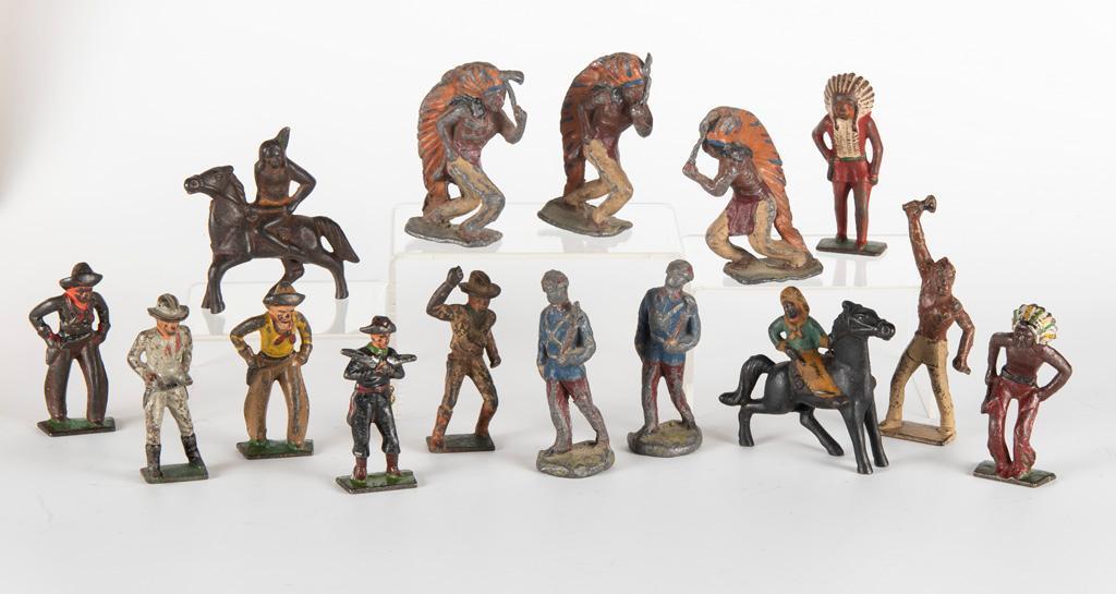 Group of Painted Lead Toy Cowboys and Indians (1 of 2)