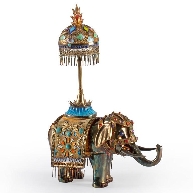A Brass and Enameled Elephant (1 of 5)