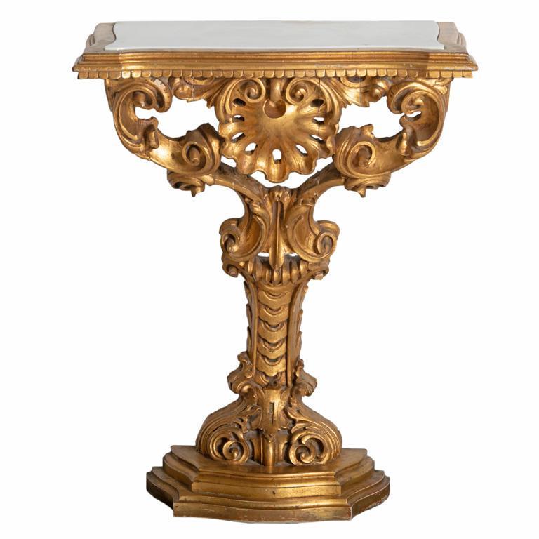 A Louis XVI Giltwood Marble Top Console Table (1 of 2)
