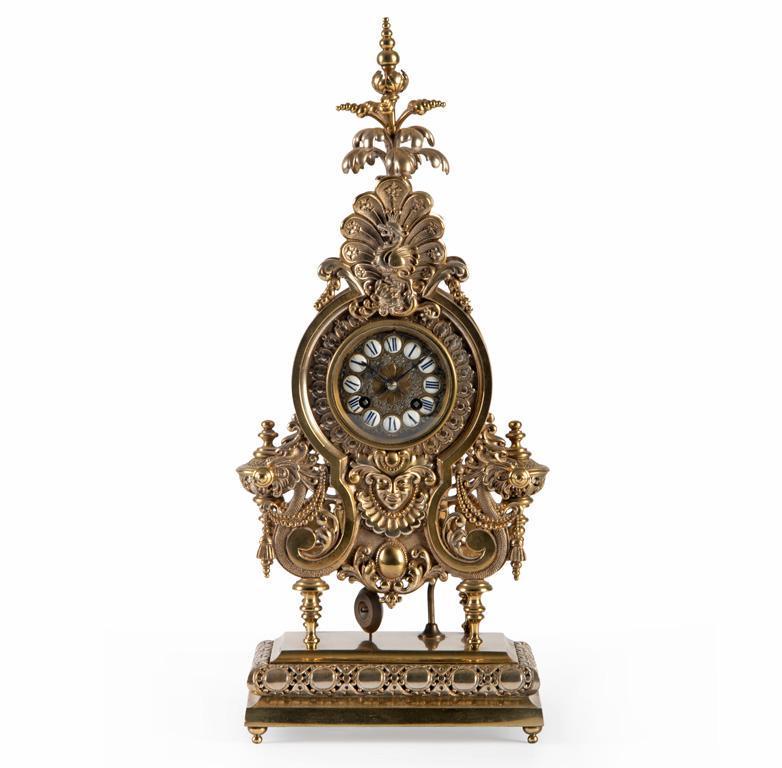 An Elaborate Brass Mantle Clock (1 of 6)