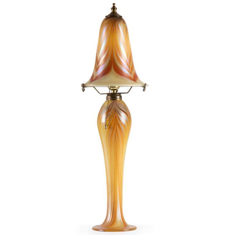 A Quezal Art Deco Glass Table Lamp (1 of 3)