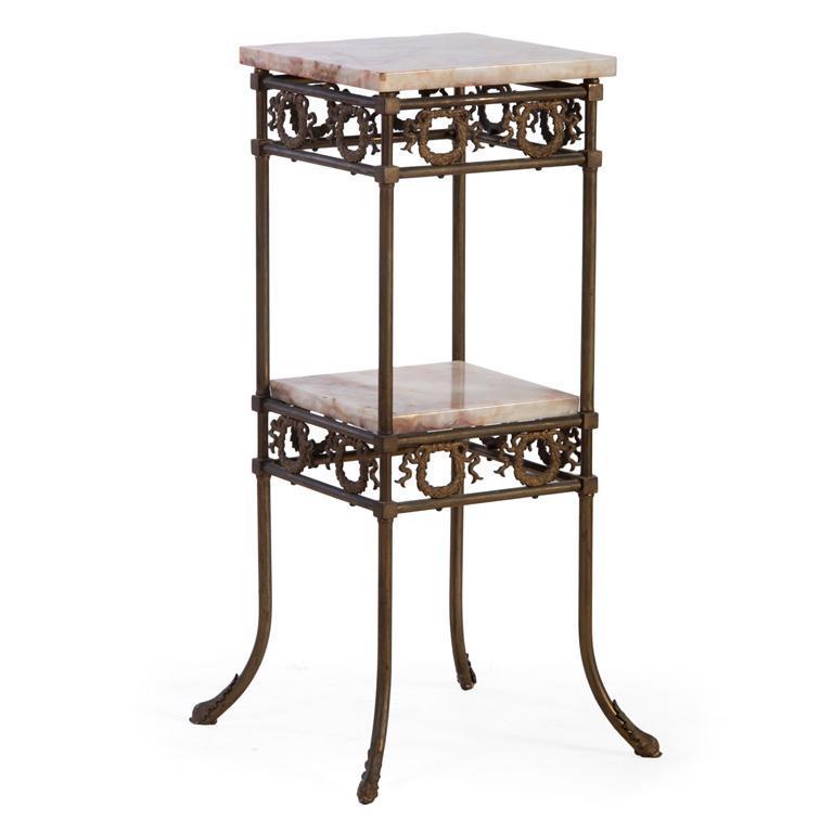A Continental Brass and Marble Two Tier Fern Stand (1 of 2)