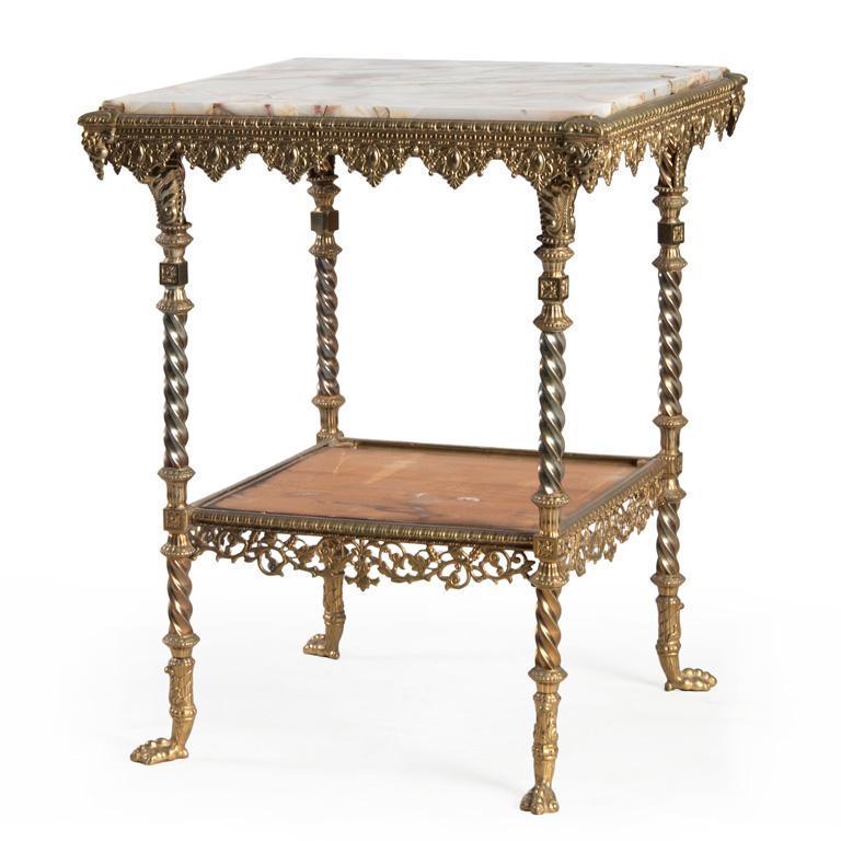 A French  Brass and Marble Top Center Table (1 of 2)