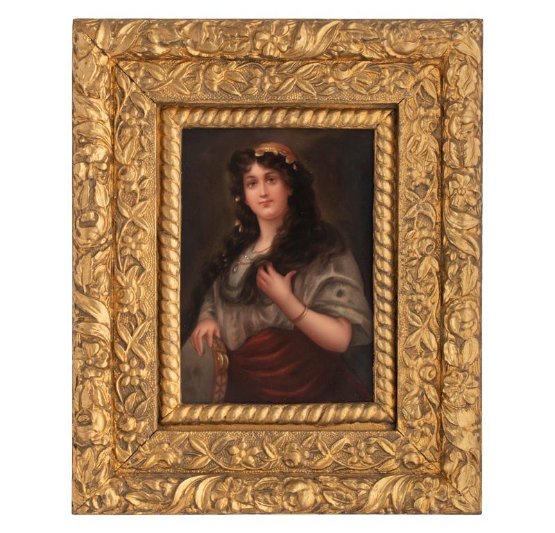 A Berlin Plaque on Porcelain of a Gypsy Woman (1 of 3)