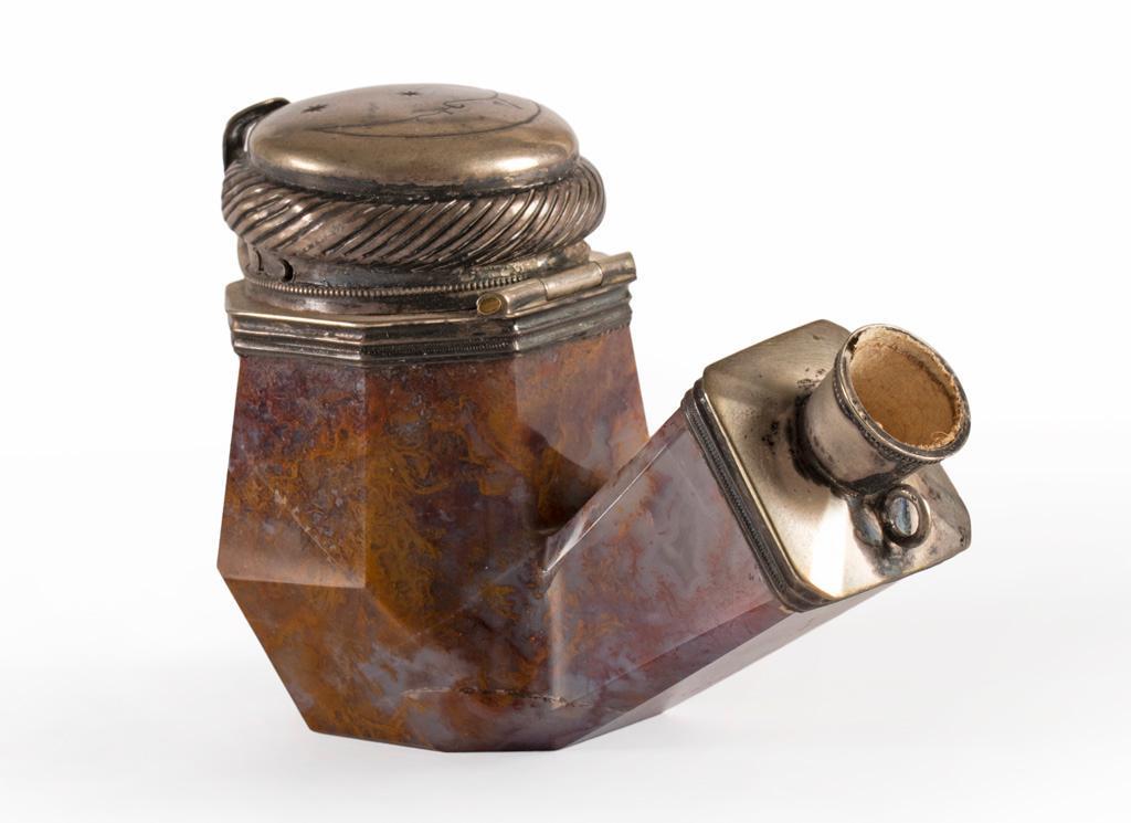 A Rose Quartz and Sterling Carved Pipe (1 of 4)