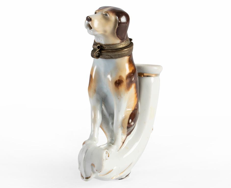 A Paint Decorated Porcelain Setter Pipe (1 of 3)
