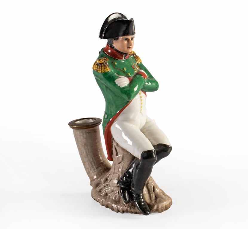 A Porcelain Painted Napoleon Figural Gentleman Pipe (1 of 4)