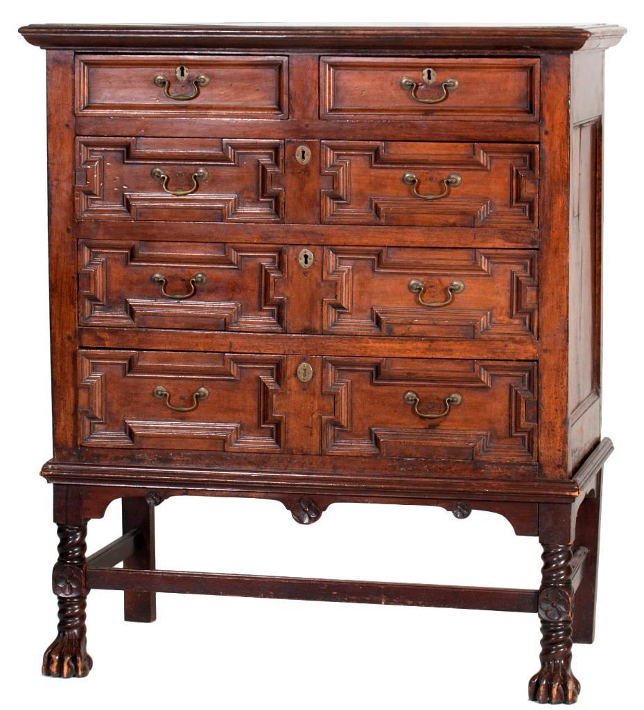 A Walnut William and Mary Chest of Drawers on Stand (1 of 2)