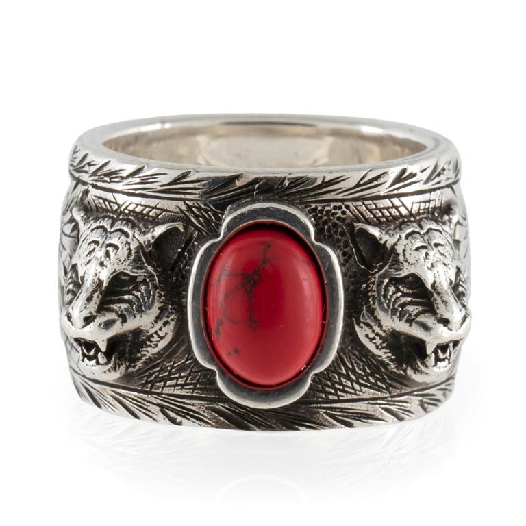 A Gucci Sterling Silver Dyed Howlite Ring (1 of 3)