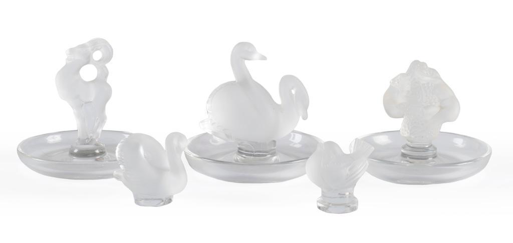 A Grouping of 5 Lalique Figurines (1 of 2)