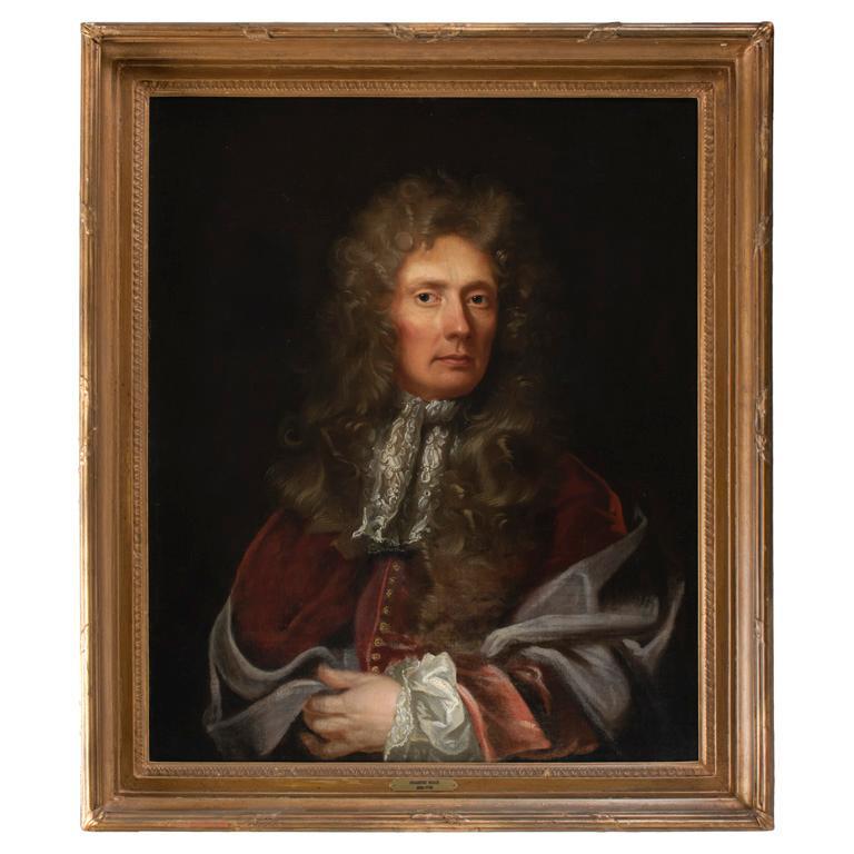 A Half Length Portrait of a Gentleman Attributed to Hyacinthe Rigaud (French 1659-1743) (1 of 4)