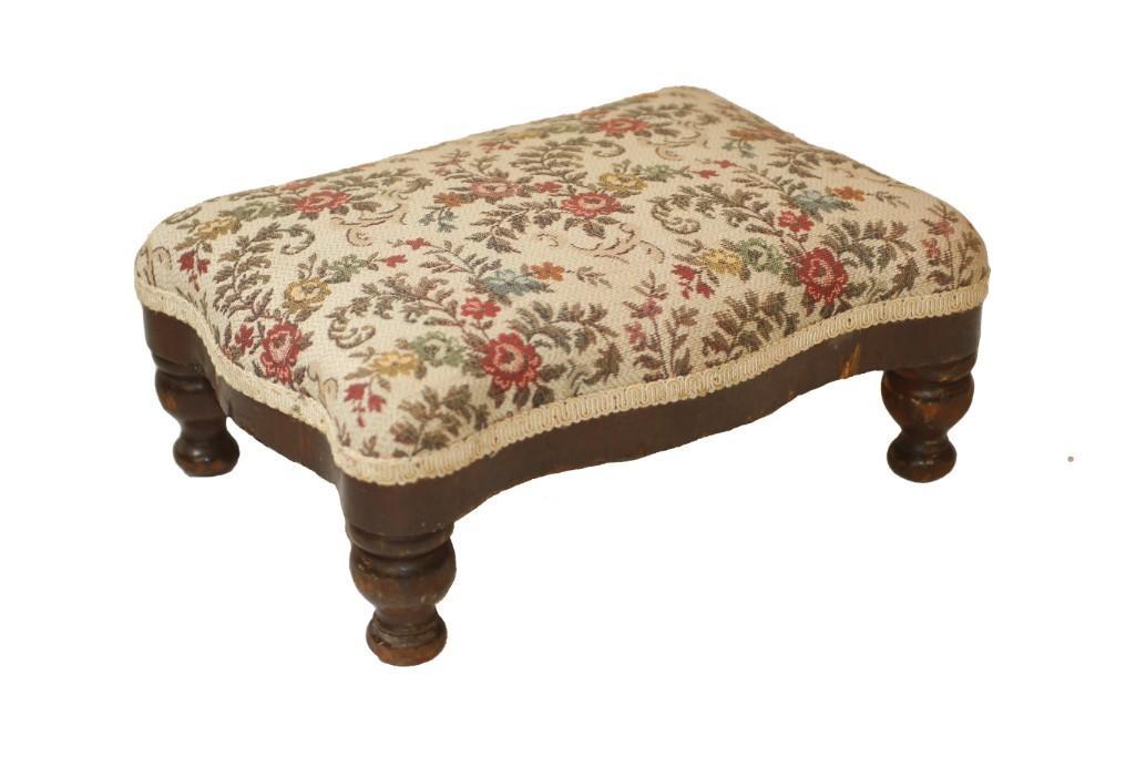 An Antique Upholstered Foot Stool (1 of 3)