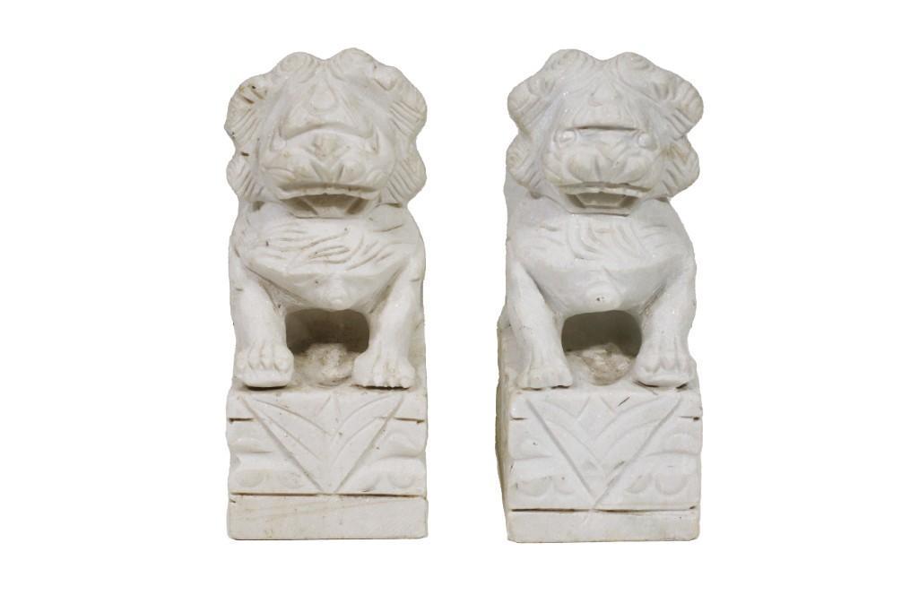 A Pair of Finely Carved Foo Dogs (1 of 3)