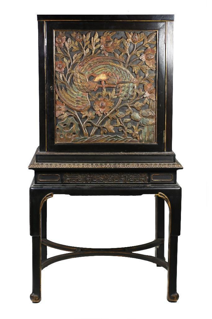 A Large Finely Carved Chinese Cabinet on Legs (1 of 5)
