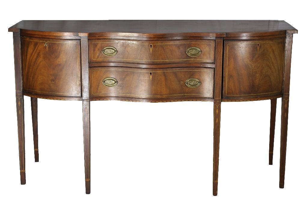 An 18th Century Federal Sheraton Style Flame Mahogany Bow Fronted Credenza (1 of 8)