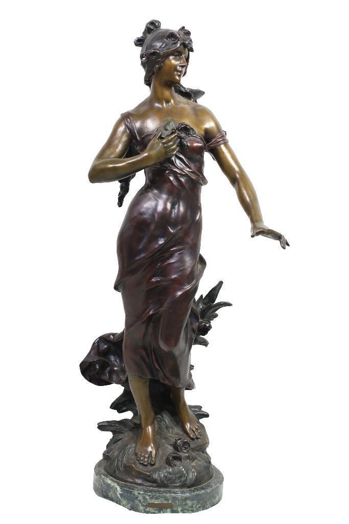 Woman In The Wind Auguste Moreau Bronze Statue
