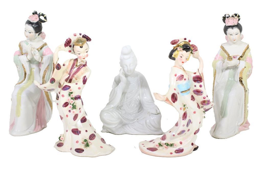 A Lot of Mid Century Chinese Export and Lefton Statuettes (1 of 5)