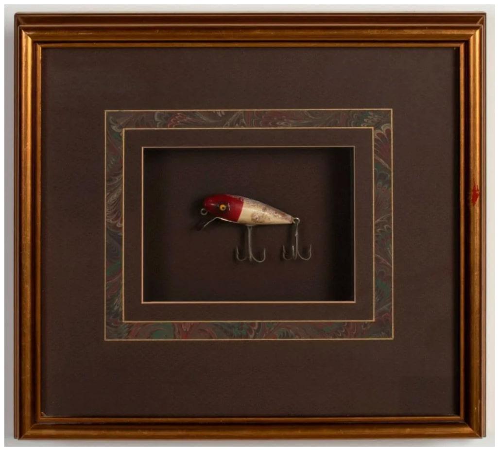 Two Framed Antique Painted Fishing Lures (1 of 5)