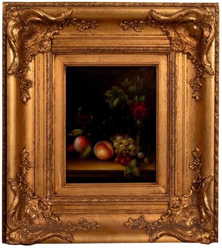 A 19th Century Still Life Oil on Board Signed Parey (1 of 3)