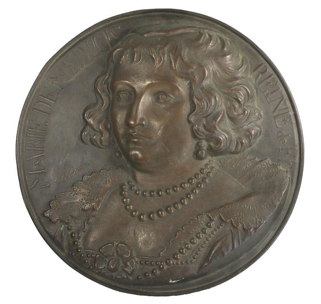 A Marie de Medici Circular Bronze Tone Wall Hanging (1 of 2)
